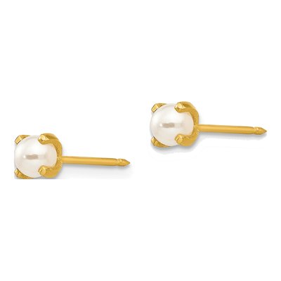 Stainless Steel Freshwater Cultured Pearl Stud Earrings – view 2