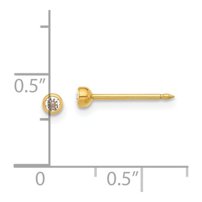 Stainless Steel 2.5mm Round Crystal Stud Earrings – view 5