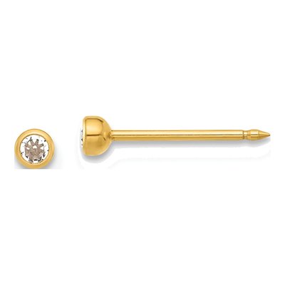 Stainless Steel 2.5mm Round Crystal Stud Earrings