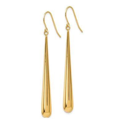 14K Yellow Gold Shepherd Hook Dangle Earrings – view 3