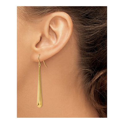 14K Yellow Gold Shepherd Hook Dangle Earrings – view 4