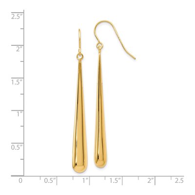 14K Yellow Gold Shepherd Hook Dangle Earrings – view 5