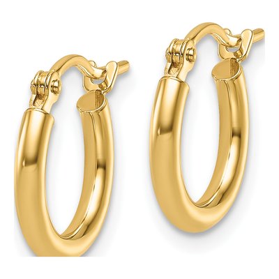 14K Yellow Gold 12mm Hoop Earrings – view 3
