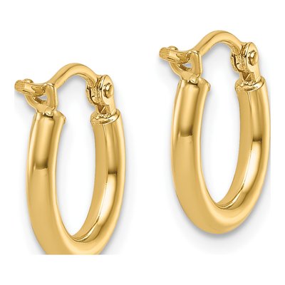 14K Yellow Gold 12mm Hoop Earrings – view 5