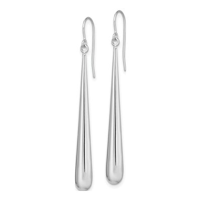 14K White Gold Shepherd Hook Dangle Earrings – view 3