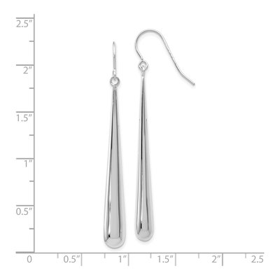 14K White Gold Shepherd Hook Dangle Earrings – view 4