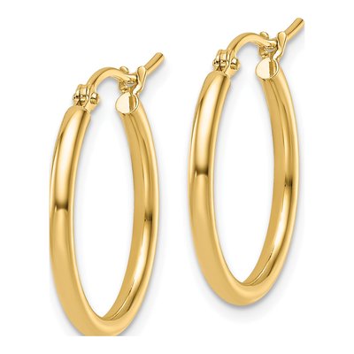 14K Yellow Gold 20mm Hoop Earrings – view 3