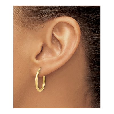 14K Yellow Gold 20mm Hoop Earrings – view 4