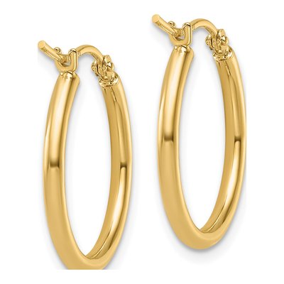 14K Yellow Gold 20mm Hoop Earrings – view 5