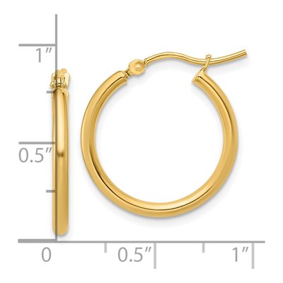 14K Yellow Gold 20mm Hoop Earrings – view 6