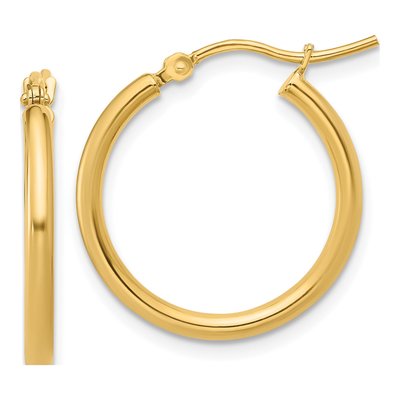 14K Yellow Gold 20mm Hoop Earrings
