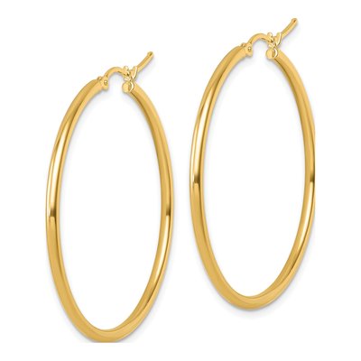 14K Yellow Gold 40mm Hoop Earrings – view 3