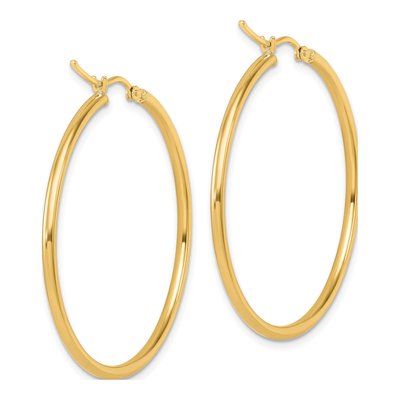 14K Yellow Gold 40mm Hoop Earrings – view 5
