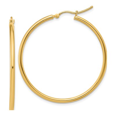14K Yellow Gold 40mm Hoop Earrings