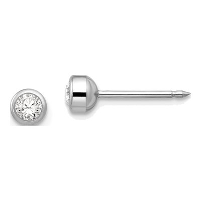 14K White Gold Crystal April Stud Earrings