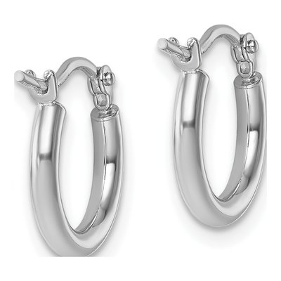 14K White Gold 12mm Hoop Earrings – view 5