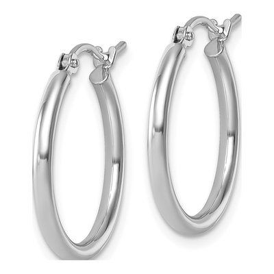 14K White Gold 20mm Hoop Earrings – view 3