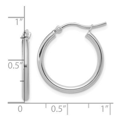14K White Gold 20mm Hoop Earrings – view 4