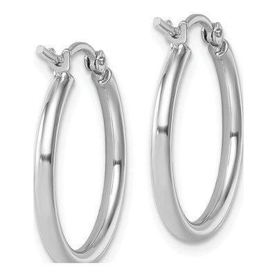 14K White Gold 20mm Hoop Earrings – view 6