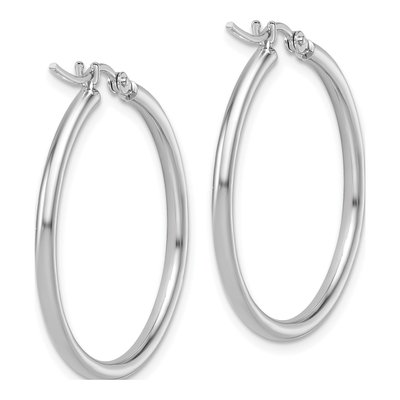 14K White Gold 30mm Hoop Earrings – view 5