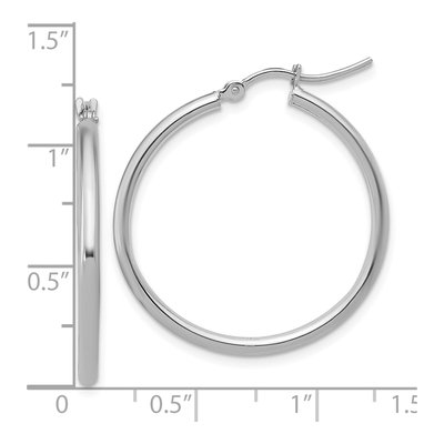 14K White Gold 30mm Hoop Earrings – view 6