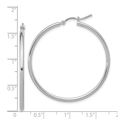 14K White Gold 40mm Hoop Earrings – view 4