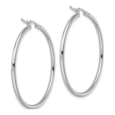 14K White Gold 40mm Hoop Earrings – view 6