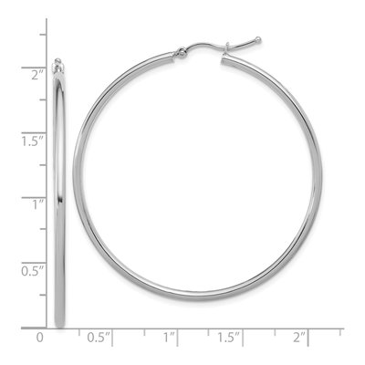 14K White Gold 50mm Hoop Earrings – view 4