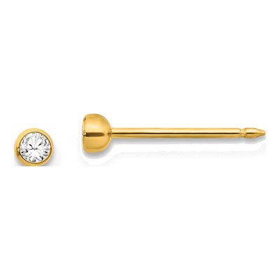 14K Yellow Gold Crystal Stud Earrings