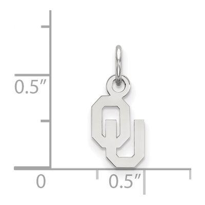 University of Oklahoma 14K White Gold Extra Small O-U Pendant – view 2