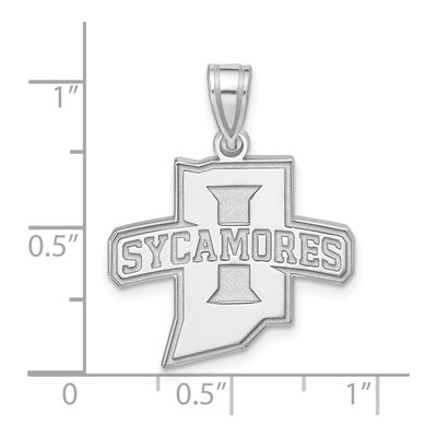 Indiana State University 14K White Gold Sycamores Large Pendant – view 3