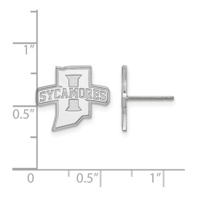 Indiana State University 14K White Gold Sycamores Stud Earrings – view 2