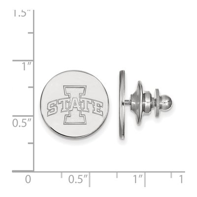 14K White Gold Logoart Iowa State University Lapel Pin – view 3