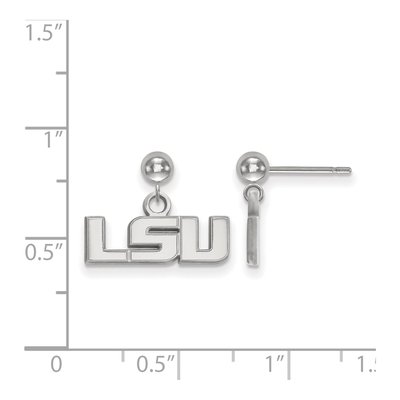 Louisiana State University 14K White Gold L-S-U Ball Dangle Earrings – view 2