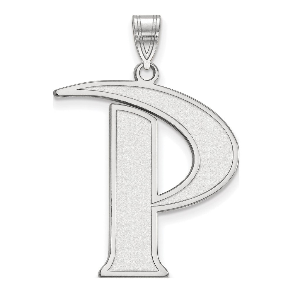 14K White Gold Rhodium-Plated Logoart Pepperdine University Letter P Extra Large Pendant
