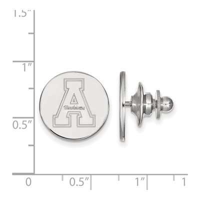 14K White Gold Logoart Appalachian State University Lapel Pin – view 3
