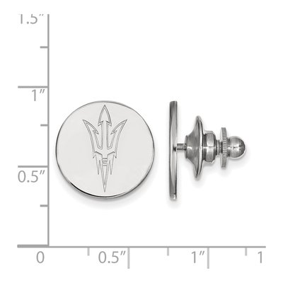 14K White Gold Logoart Arizona State University Pitchfork Lapel Pin – view 3