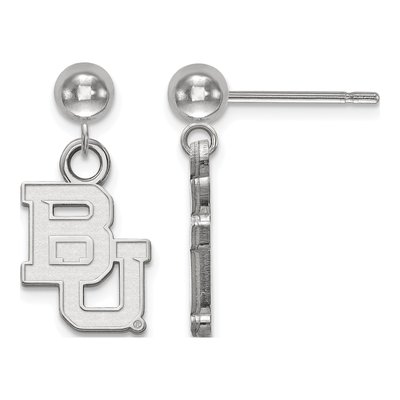 Baylor University 14K White Gold Bears Ball Dangle Earrings