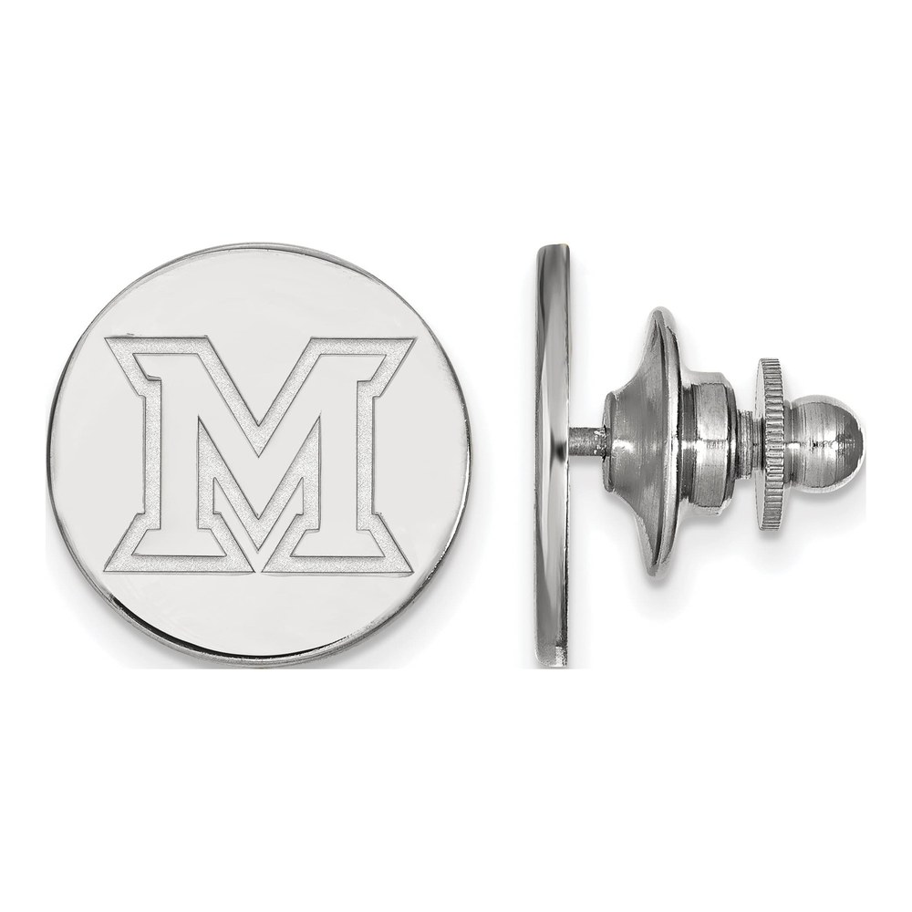 14K White Gold Logoart Miami University Ohio Letter M Lapel Pin