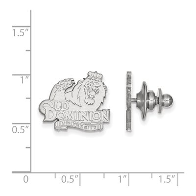 14K White Gold Logoart Old Dominion University Lapel Pin – view 3