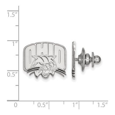 14K White Gold Logoart Ohio University Lapel Pin – view 3