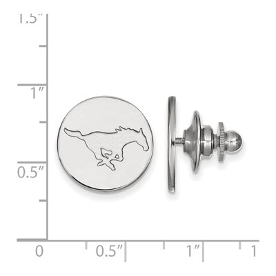 14K White Gold Logoart Southern Methodist University Mustang Lapel Pin – view 3