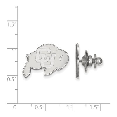 14K White Gold Logoart University Of Colorado Buffalo Lapel Pin – view 3