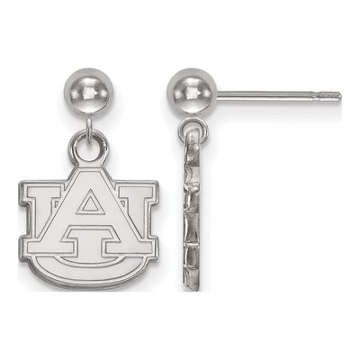 Auburn University 14K White Gold A-U Ball Dangle Earrings
