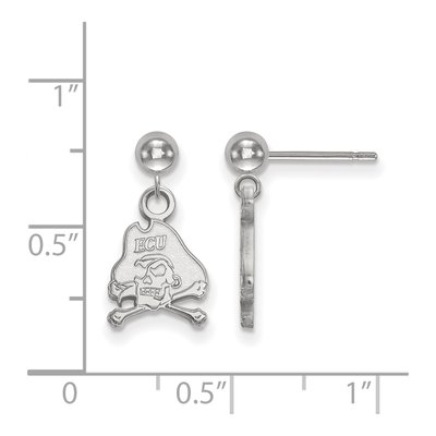 East Carolina University 14K White Gold Pirate Ball Dangle Earrings – view 2