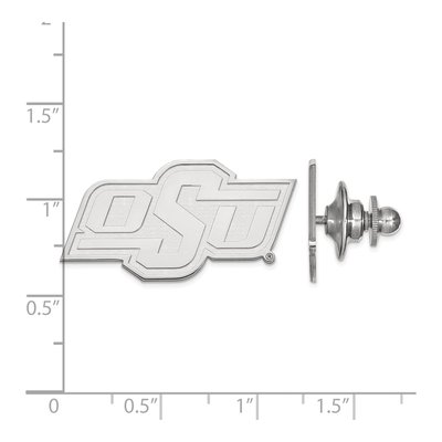 14K White Gold Logoart Oklahoma State University O-S-U Lapel Pin – view 3