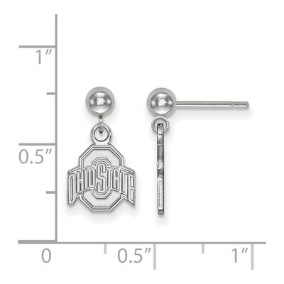 Ohio State University 14K White Gold Ball Dangle Earrings – view 2