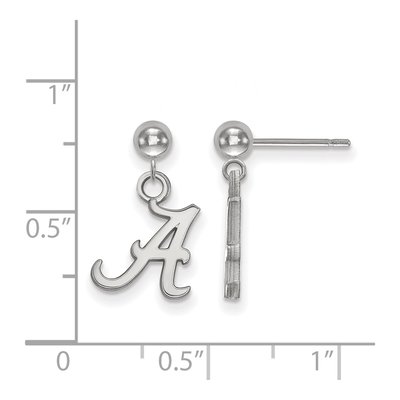 University of Alabama 14K White Gold Letter A Dangle Earrings – view 2
