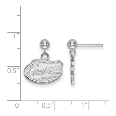 University of Florida 14K White Gold Ball Dangle Earrings – view 2