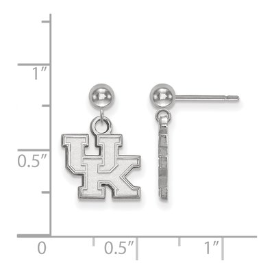University of Kentucky 14K White Gold U-K Ball Dangle Earrings – view 2